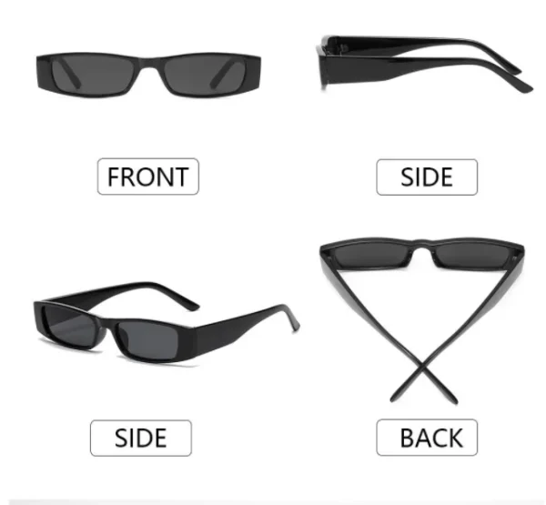 2022 Small Rectangle Sunglasses Unisex New Fashion Retro Square Narrow Frame Sun Glasses Trendy Vintage Streetwear Eyewear UV400 - Image 3
