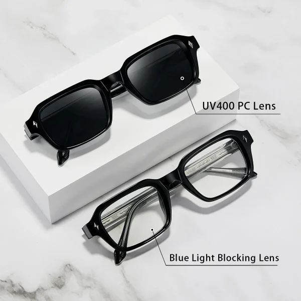 LMA 8106 High Quality Brand Square Vintage Shades Custom Logo UV400 Blue Gradient Lens Men Women Popular CP Metal Sunglasses - Image 4