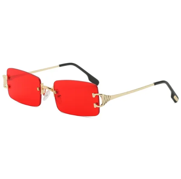 2024 New Rimless Rectangle Sunglasses for Women Fashion Frameless Square Glasses for Men UV400 Eyewear Unisex Shades - Image 4