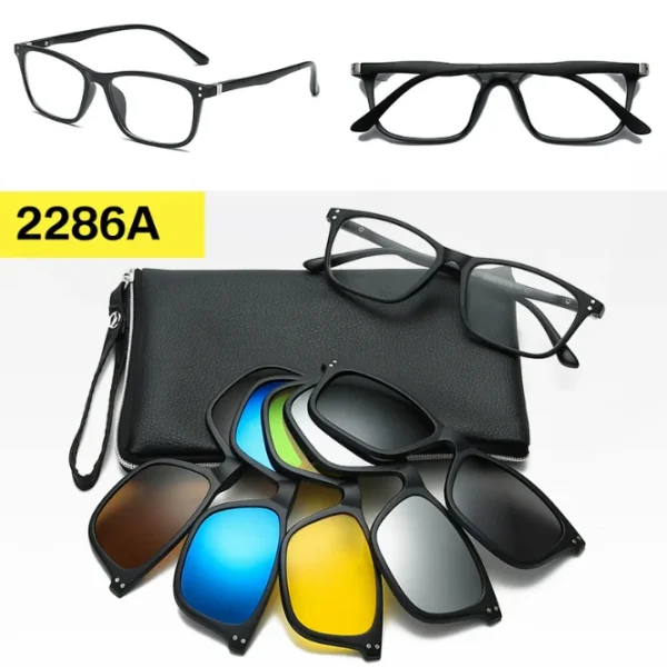 5 in 1 Clip on Magnetic Sunglasses Adult Polarized Eyewear Outdoor Polarized Sports Sunglasses for Men 2024 - Image 6