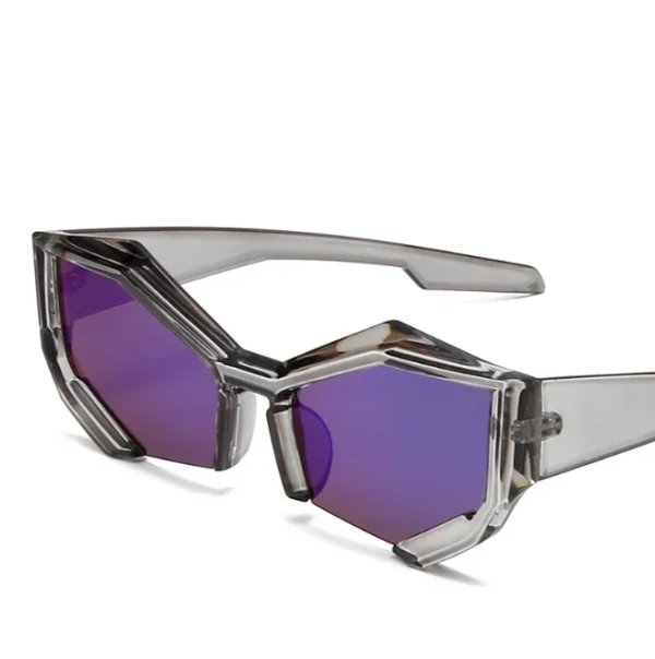 Cool Futuristic Y2K Sunglasses for Men Women Sports Sun Glasses Wrap Around Shield Cat Eye Punk Eyewear - Image 4