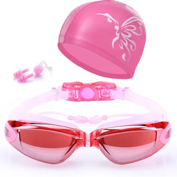 Custom logo Swim Goggles Adult Swimming Goggles No Leaking Anti Fog Uv Earplug Nose Clip Triathlon Adjustable Strap - Image 4