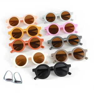 Wholesale Cheap Toddler Sun Glasses Fashion Design Custom logo Round Kids Colorful Children Sunglasses