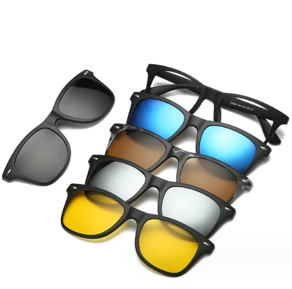 5 in 1 Clip on Magnetic Sunglasses Adult Polarized Eyewear Outdoor Polarized Sports Sunglasses for Men 2024 - Image 4
