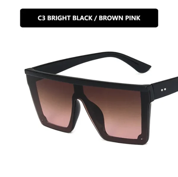 New Fashion Sunglasses Square Oversized Sun Glasses for Women Men Flat Top Big Black Frame Shades Custom Logo - Image 4