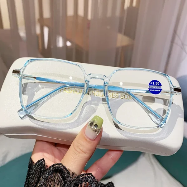 2055 Anti-blue Light Reading Glasses Fashionable Young Reading Eyeglasses High Definition Large Frame Reading Glasses 2023 - Image 3