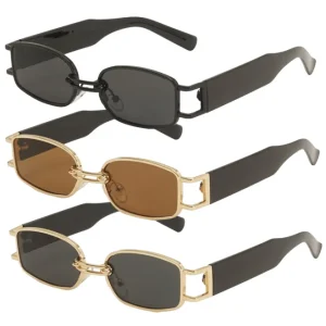 Retro Small Square Punk Sunglasses Men 2025 Rectangular Frame Shades Cool Hip Hop Sun Glasses for Women