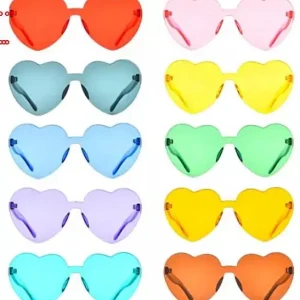 Heart Shaped Sunglasses Wholesale Candy Color Sunglasses Vintage Fashion 2023 New Sunglasses Rimless Frameless One-Piece Glasses