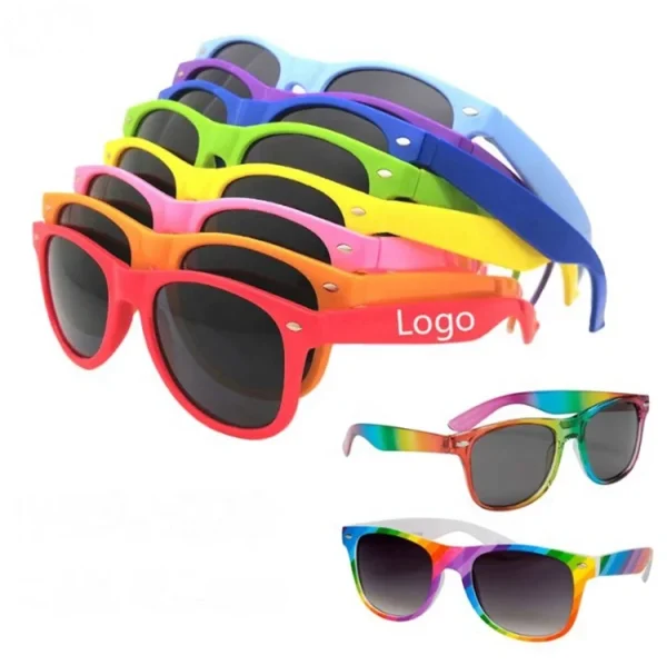 Sunglasses Party Colorful Custom logo Fashion 2024 New Trend Promotion rainbow Sun Glasses for Ladies