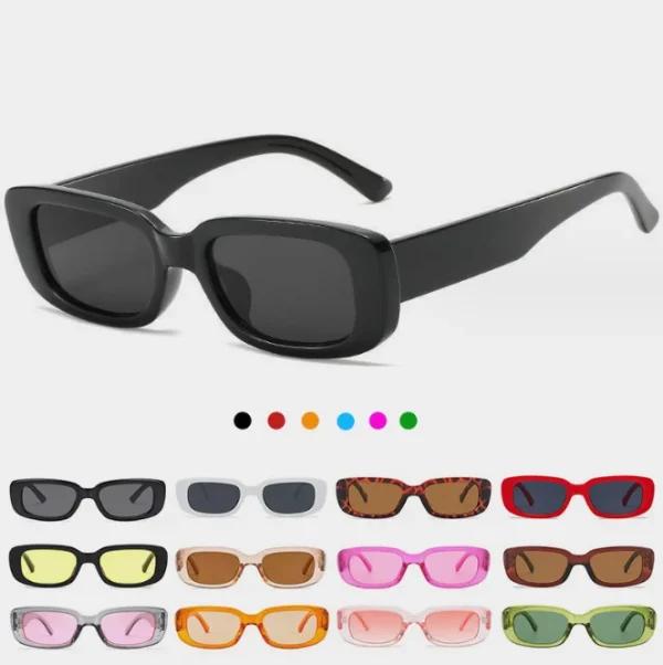 Square Rectangle Sunglasses for Women Men Trendy Vintage Glasses Custom Logo Lentes De Sol Hombre - Image 3