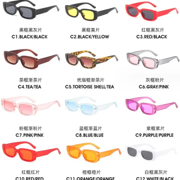 Square Rectangle Sunglasses for Women Men Trendy Vintage Glasses Custom Logo Lentes De Sol Hombre - Image 6