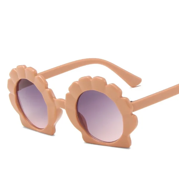 61028 Kids Sunglasses Cute Sunflower Shell Jelly Color Girls Glasses Sunglasses Trendy Boys Irregular Sunglasses - Image 4