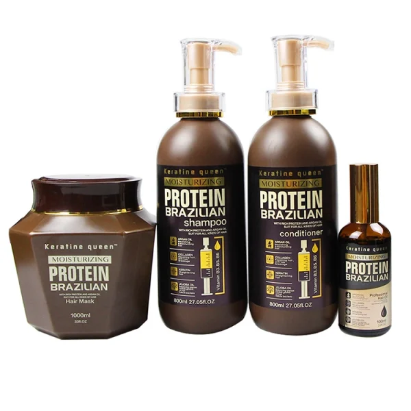 Oem Customized Logo Organic Moisturizing Hair Scalp Silicone-free Shampoo Brazilian Protein Repair Shampoo for Thickening Hair