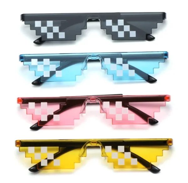 2022 NEW Mosaic Sunglasses Trick Toy Thug Life Glasses Deal With It Glasses Pixel Black Mosaic Sunglasses Cool Jokes Funny Toys - Image 4