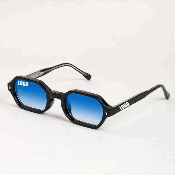LMA 3503 Popular Polygon High Quality CP Square Eyewear Women Gradient Blue UV400 Lenses Retro Brand Designer Men Sunglasses