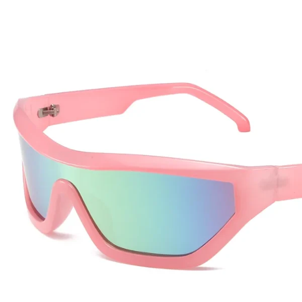 Geometric Frame Cyber Y2K Sunglasses Men Surfing Sporty Wrap Around Sun Glasses Women Fashion Punk Shades - Image 4