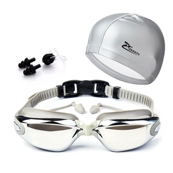 2024 Cap Nose Clip Earplug Hat Packages Swim Goggles With Nose Cover Goggles Natacion Swimming Goggles Adults No Leaking - Image 5