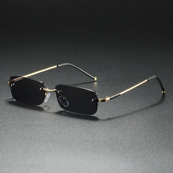 Lmamba 9074 Custom Luxury Cut Rimless Sunglasses 2025 Men Women Retro Rectangle Frameless Sun Glasses - Image 2