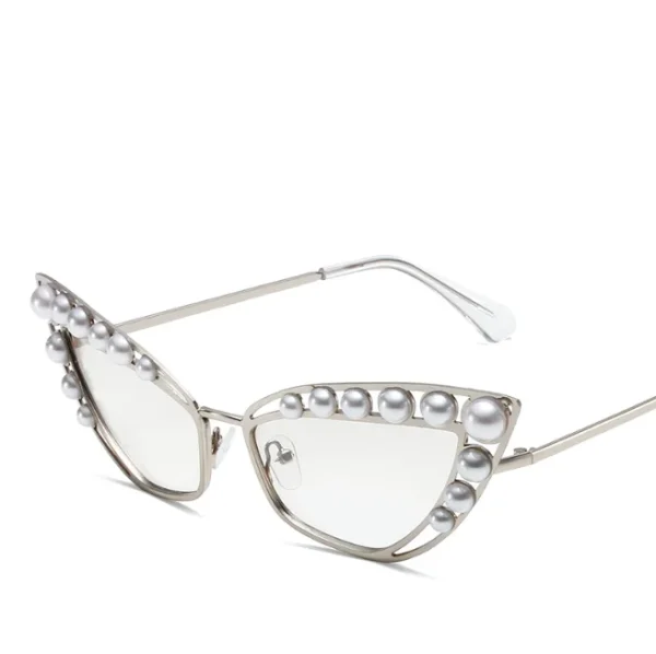 Cat Eye Y2K Sunglasses Women Fashion Metal Frame Sun Glasses Men Punk Outdoor Pearl Shades 2025 - Image 5