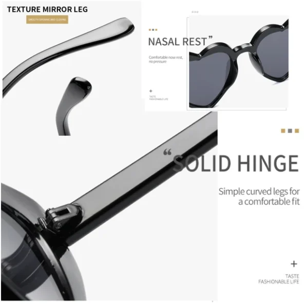 2024 Women Lentes De Sol Cat Eye Sun Glasses Female Retro Love Heart Shaped Glasses Ladies UV400 Protection Heart Sunglasses - Image 5
