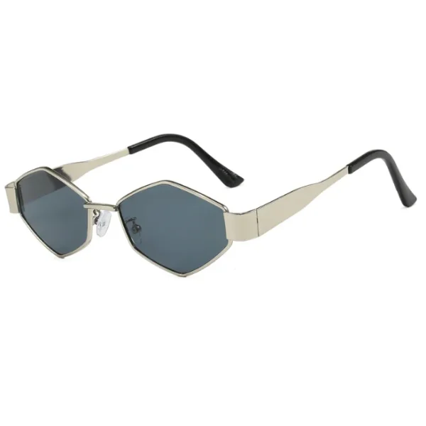 Polygonal Glasses for Men and Women Vintage Rhombus Fashion Sun Glasses Unique Metal Frame Punk Shades - Image 5