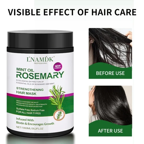 OEM/ODM 1000 ml rosemary peppermint oil hair mask moisturizing hair dye perm ointment - Image 5