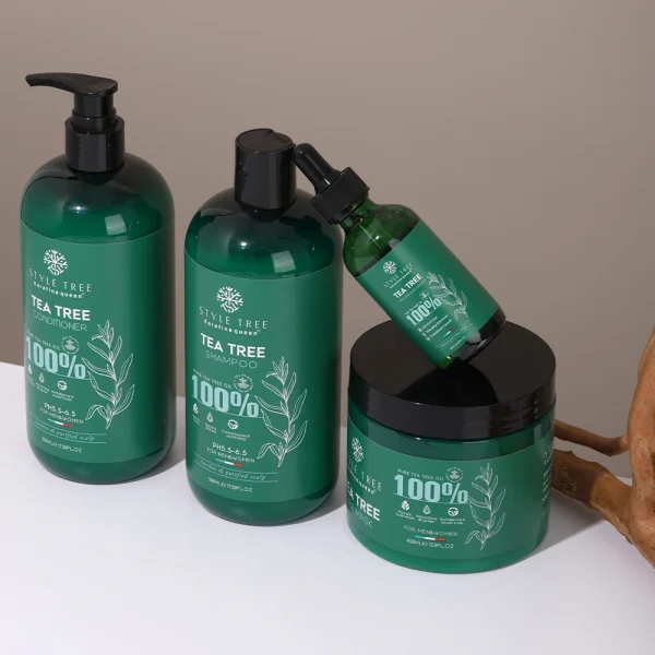 Natural Plant Extract Hair Care Set Tea Tree Shampoo Conditioner Set for Deep Clean Scalp - Image 3