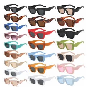 Vintage Square Sunglasses Women Irregular Sunglasses Square Cat Eye Sunglasses for Women UV400 Protection Rectangle Glasses