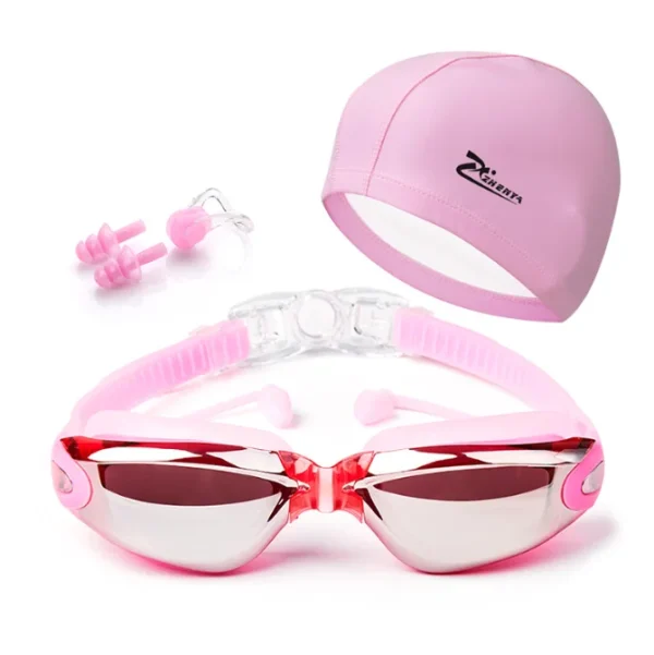 2024 Cap Nose Clip Earplug Hat Packages Swim Goggles With Nose Cover Goggles Natacion Swimming Goggles Adults No Leaking - Image 4
