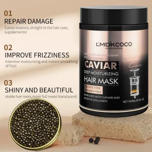 1000ml Caviar Hair Mask Deep Conditioning Repair Moisturizing Treatment for Damaged Dry Hair Advanced Nourishing and Shine Care