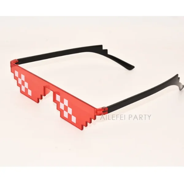 Party Colorful Sunglasses Pixel Mosaic Party Sunglasses Photo Props Pixelated Sunglasses for Men Women 2024 - Image 5