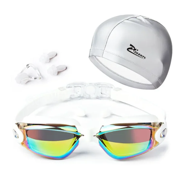 2024 Cap Nose Clip Earplug Hat Packages Swim Goggles With Nose Cover Goggles Natacion Swimming Goggles Adults No Leaking - Image 6