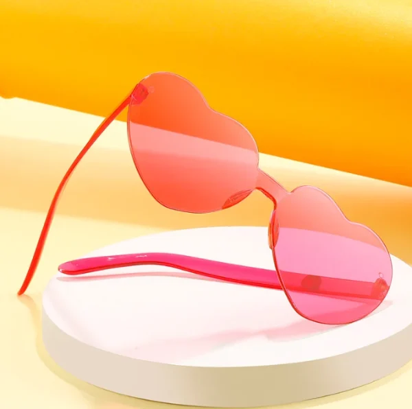 Kids Heart Sunglasses Heart Shaped Sunglasses Wholesale Red Sun Glasses Heart 2023 Candy Color Sunglasses Rimless - Image 4