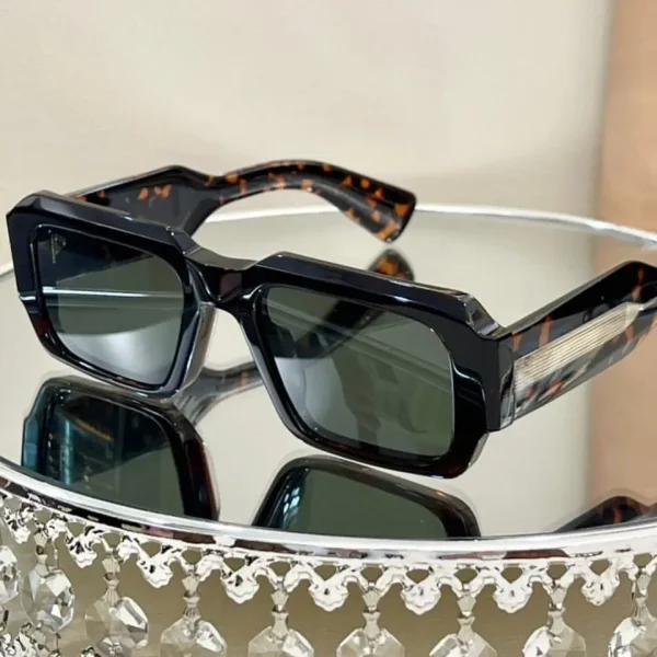 LMA 2406 Hot Sales Polarized Blue Lens Women Fashion Thick Square Brown Frame Luxury Acetate Man Shades High Quality Sunglasses - Image 3