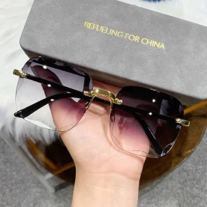 High Quality 2025 Rimless Sunglasses Trendy Shades for Women Fashion Sunglasses UV protection