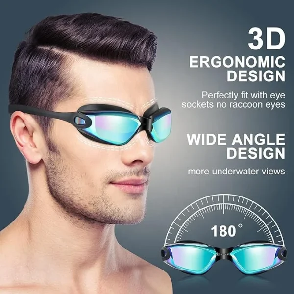 Professional Anti Fog Swimming Goggles No Leaking UV Protection Wide View Swim Goggles for Women Men Adult Kids - Image 4
