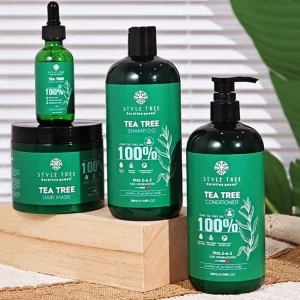 Natural Plant Extract Hair Care Set Tea Tree Shampoo Conditioner Set for Deep Clean Scalp
