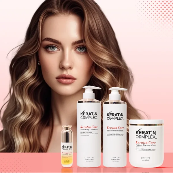 Factory Supply Best Complex Keratin Hair Care Set Damaged Hair Repair  Keratin Moisturizing Hair Shampoo and Conditioner Set - Image 5