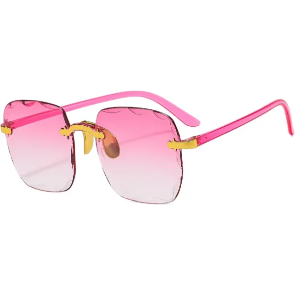 2024 New Frameless Cut Edge Sunglasses Fashion Summer Square Women Transparent Sun Glasses UV400 Shades - Image 2