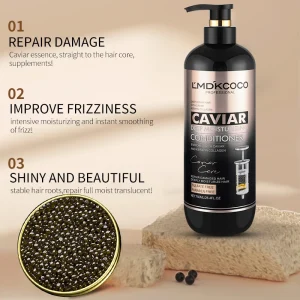 OEM/ODM 750mlCaviar Essence Anti-dandruff Shampoo Repair Frizzy Hair Care Conditioner Hair Mask