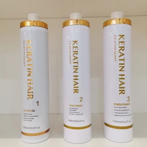 Custom Logo Professional Keratin Smoothing Permanent Straightening Treatment Shampoo Conditioner Set