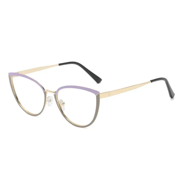9025 Fashion Blue Light Blocking Glasses Designer Cat Eye Glasses Optical Frame Metal Eyeglasses Frame Women - Image 5
