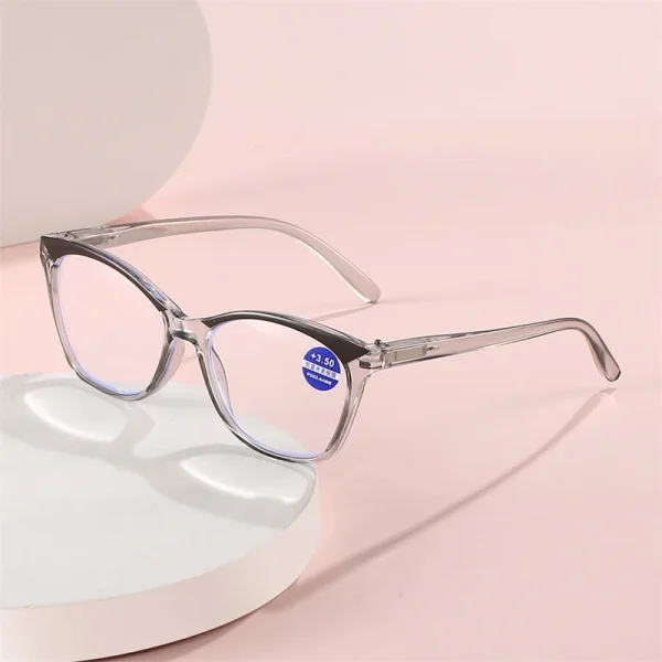 18233 New Fashion Transparent Frame Men Cat Eye Blue Light Blocking Reading Glasses Ins Presbyopic Lenses Women - Image 2
