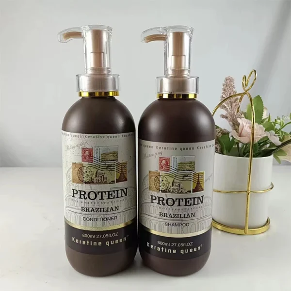 OEM Natural Hair Care Set Hair Shampoo Brands Silk Smoothing Protein Brazilian Shampoo and Conditioner - Image 2