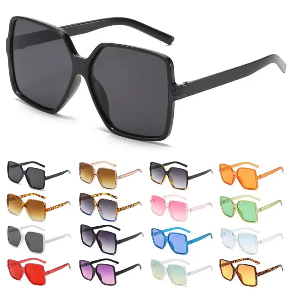 Square Trend Men and Women Large Frame Sunglasses Oversized Rectangle Sun Glasses Fashion Vintage Eyewear - Image 2