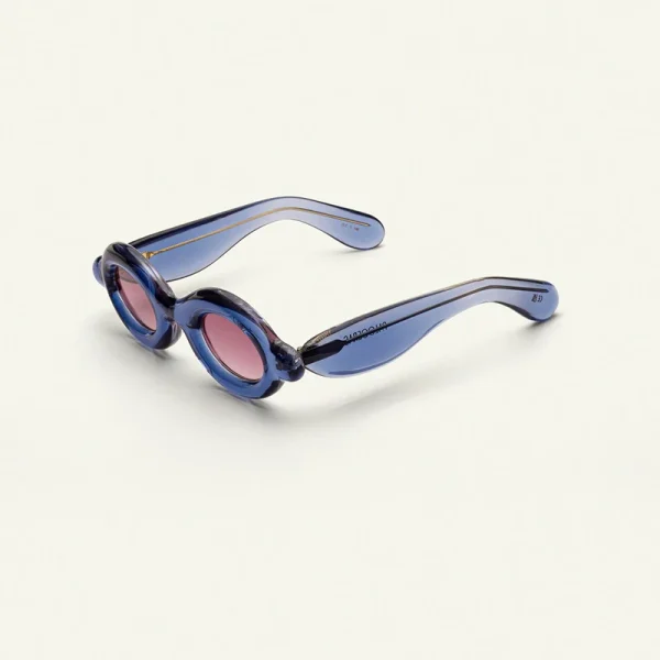 LMA Retro Small Round Brand Custom Logo Thick Blue Shades Women Men High Quality CR39 Candy Color Handmade Acetate Sunglasses - Image 2
