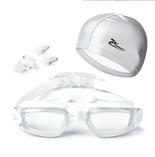Custom logo Cap Nose Clip Earplug Packages Goggles for Swim No Leaking Adult UV Protection Triathlon Anti Fog Swimming Glasses - Image 4