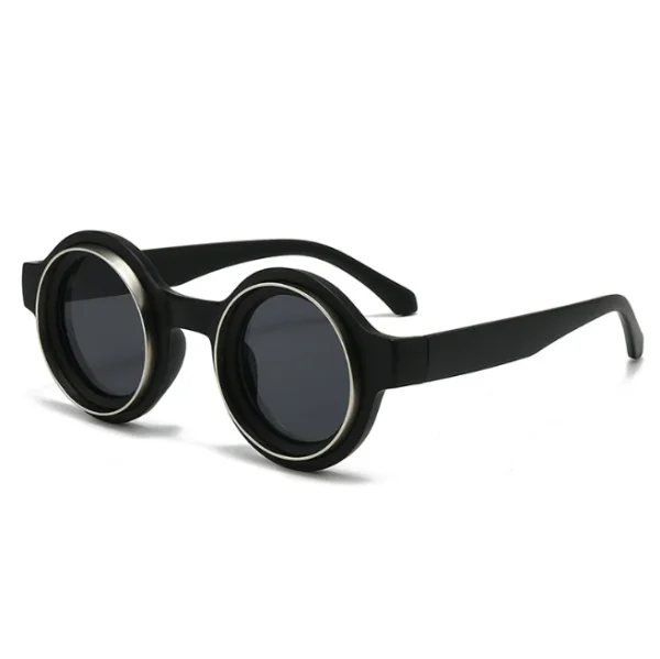 Round Sunglasses for Men and Women Small Frame Sun Glasses Punk Star Y2k Vintage UV400 Eyewear - Image 3