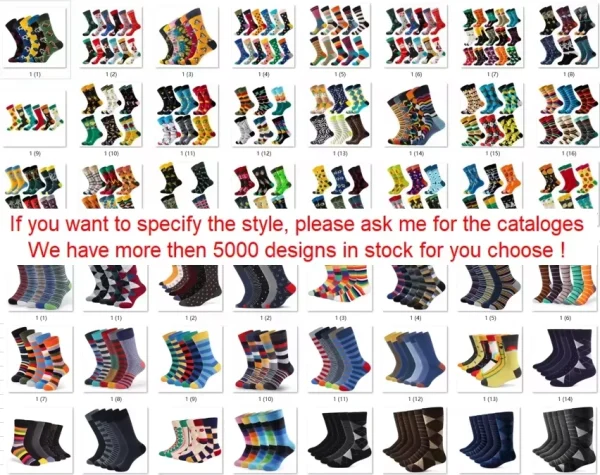 Custom Socks logo Fashion Man Dress Happy Unisex Organic Cotton Novelty Unisex Funny Socks for Men - Image 5