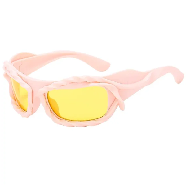 Punk Twisted Sunglasses Men Women Hip Hop Y2K Sun Glasses Male Streetwear Shades Futuristic Eyewear - Image 5